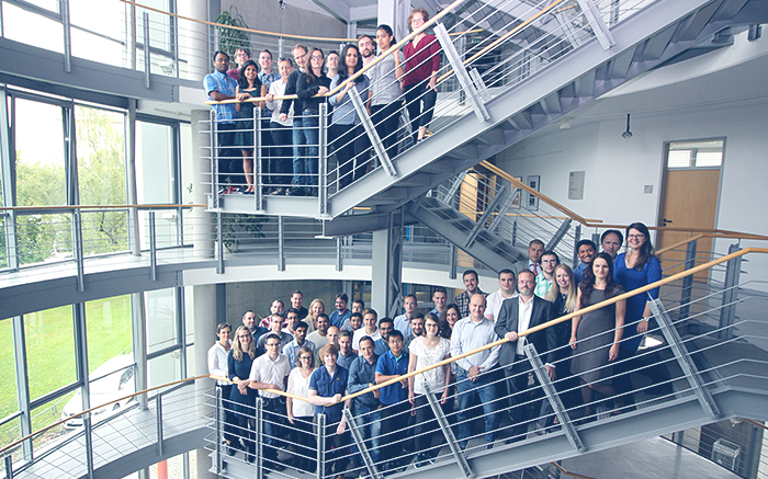 Unser Team FusionSystem-Team auf der Treppe im TCC